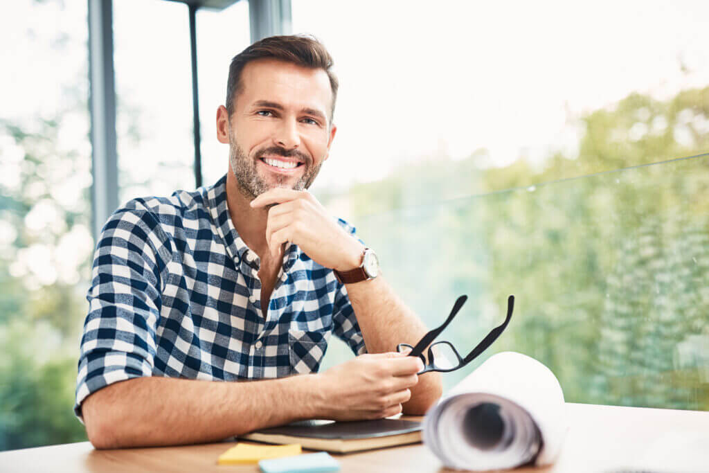smiling middle aged man