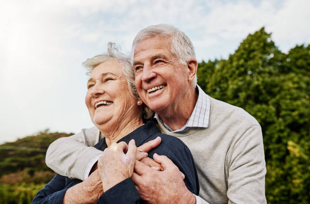 smiling older couple